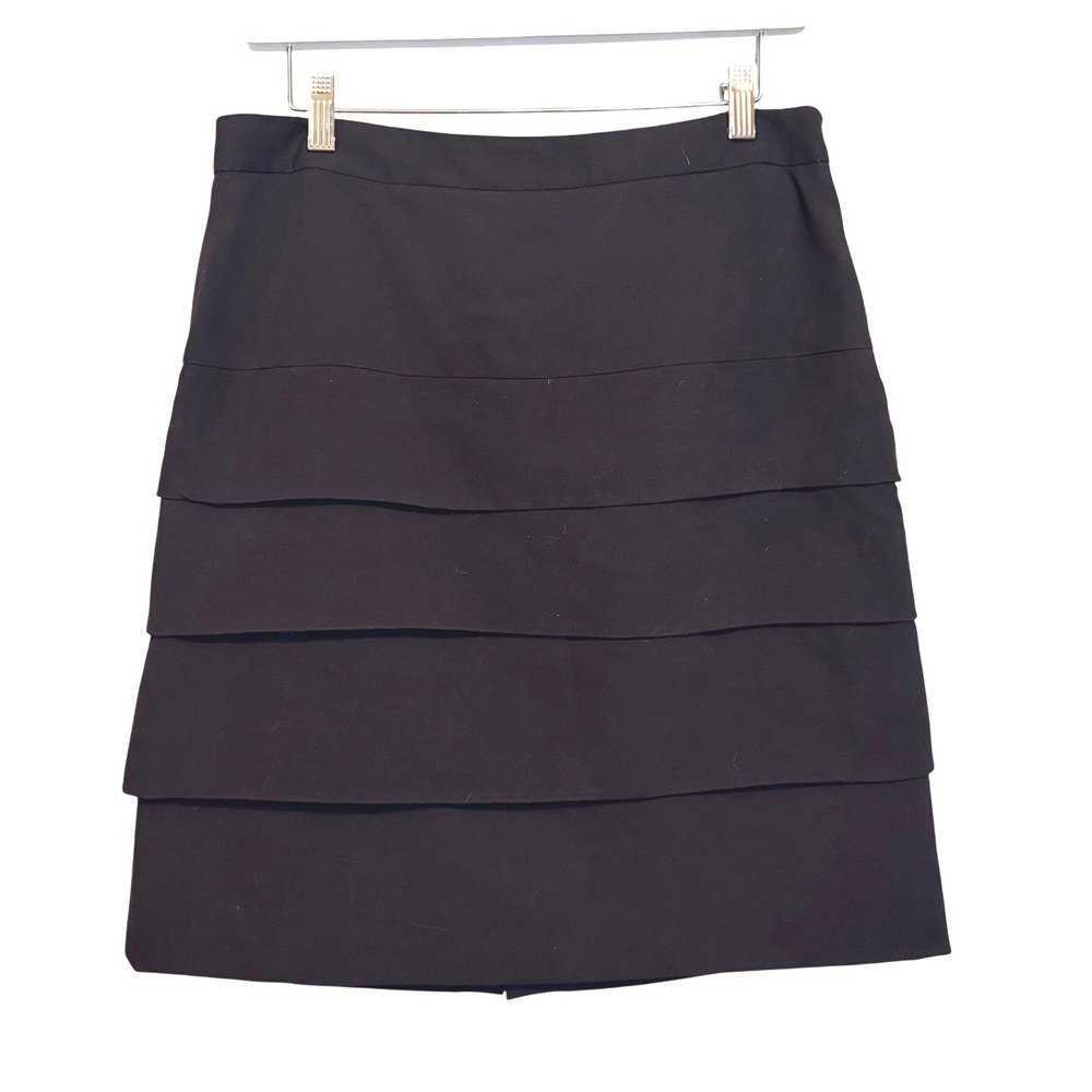 Larry Levine‎ Womens Career Office Tiered Layered Pencil Skirt Black Size 10